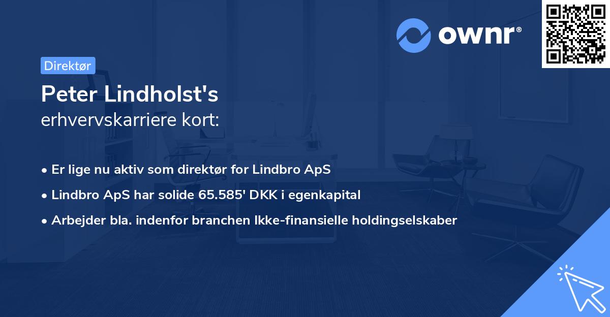 Peter Lindholst's erhvervskarriere kort