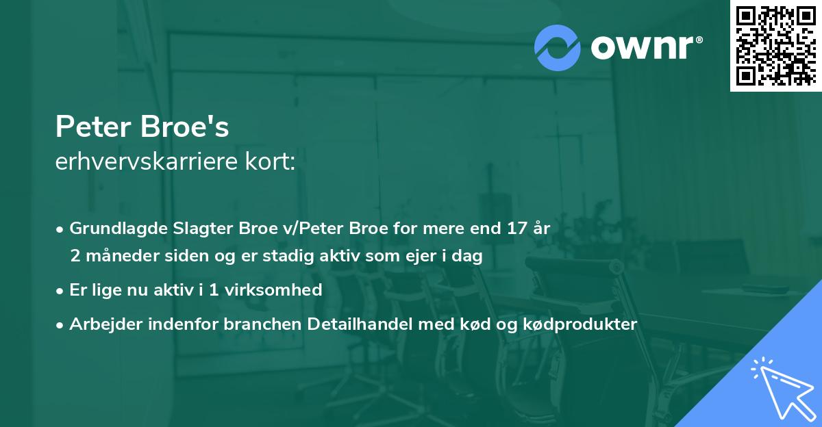 Peter Broe's erhvervskarriere kort