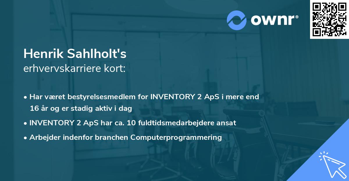 Henrik Sahlholt's erhvervskarriere kort