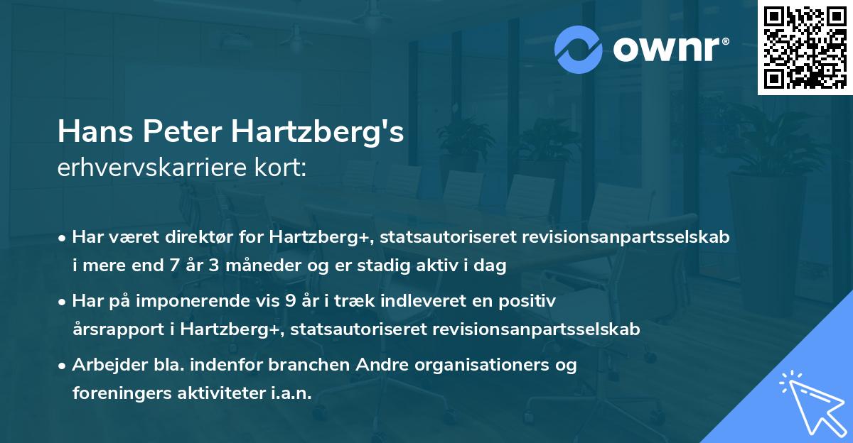Hans Peter Hartzberg's erhvervskarriere kort