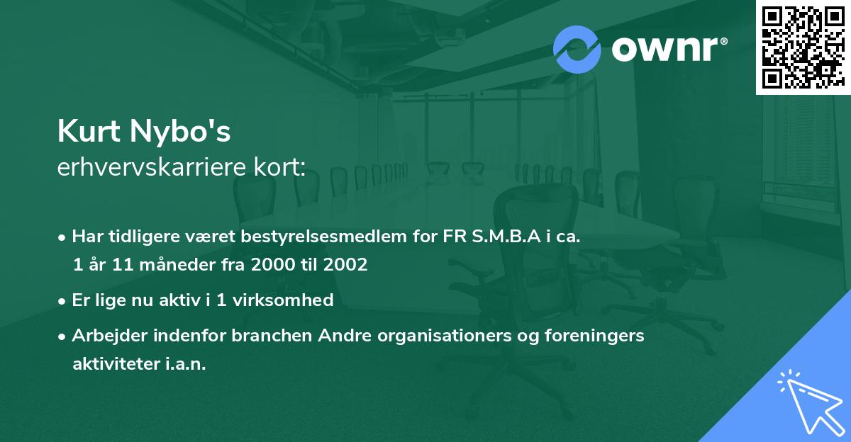 Kurt Nybo's erhvervskarriere kort