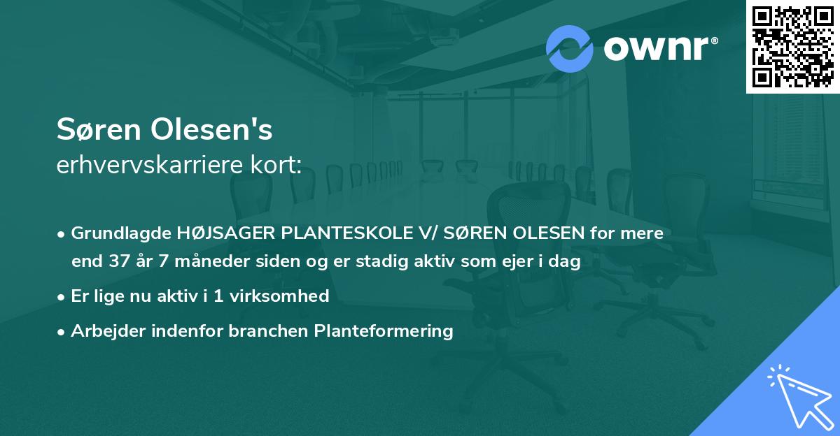 Søren Olesen's erhvervskarriere kort