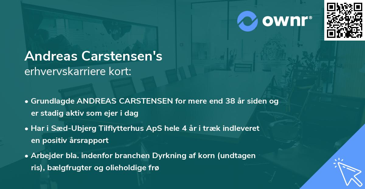 Andreas Carstensen's erhvervskarriere kort
