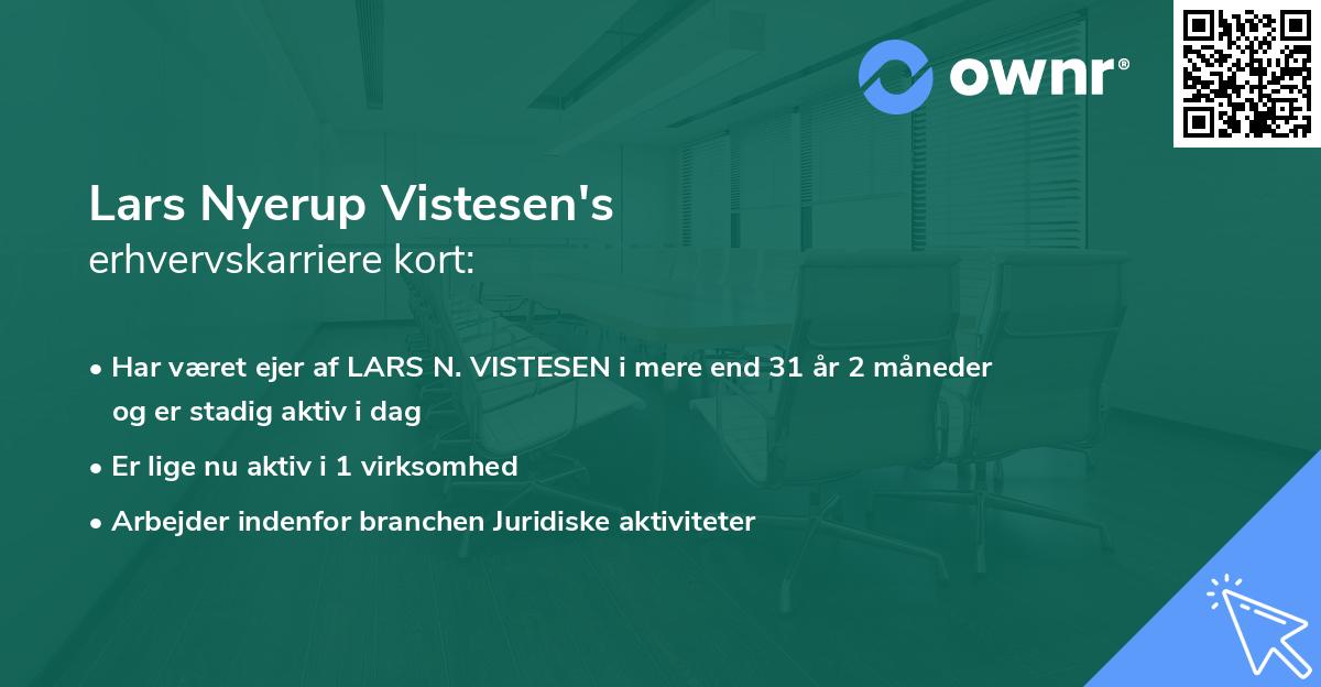 Lars Nyerup Vistesen's erhvervskarriere kort