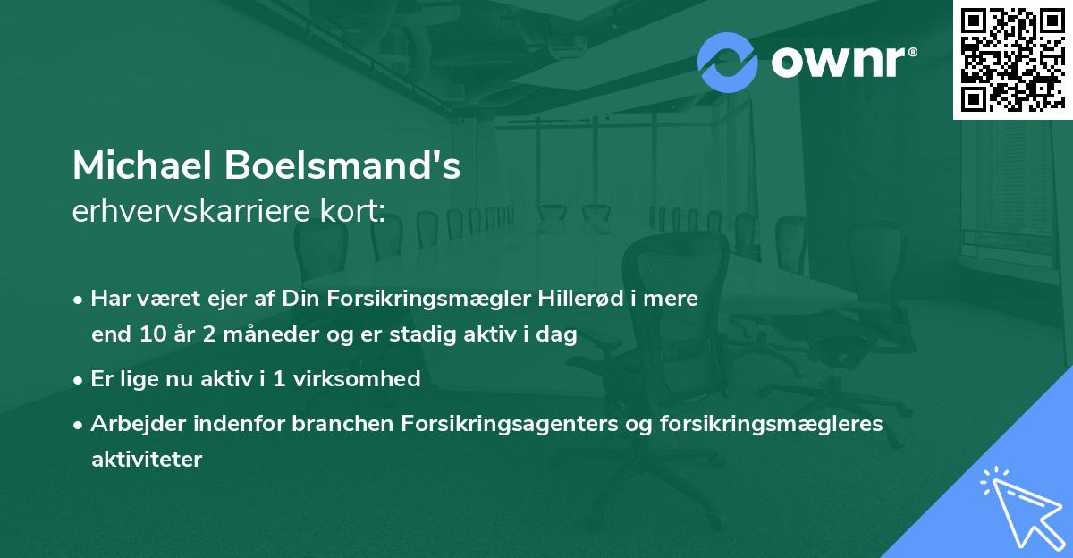 Michael Boelsmand's erhvervskarriere kort