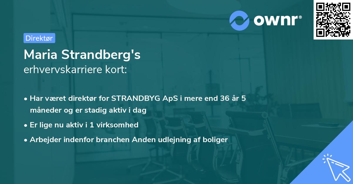 Maria Strandberg's erhvervskarriere kort