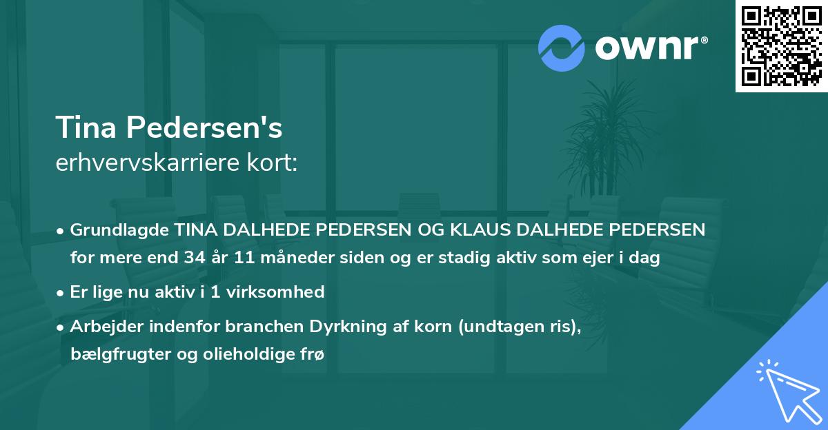 Tina Pedersen's erhvervskarriere kort