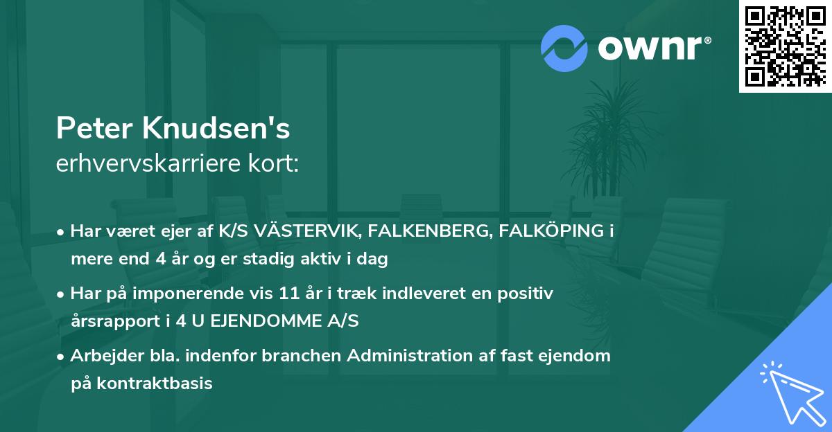 Peter Knudsen's erhvervskarriere kort