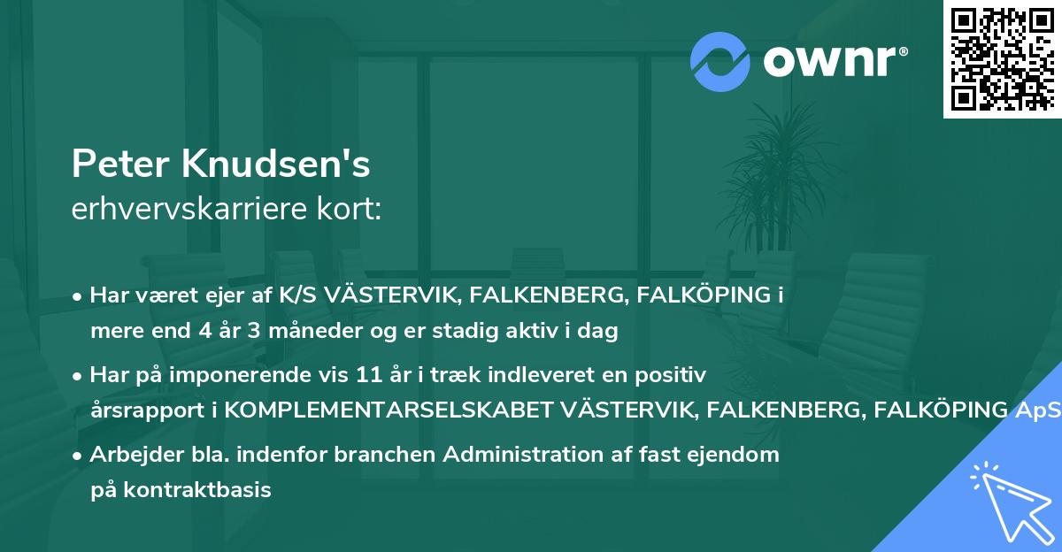 Peter Knudsen's erhvervskarriere kort