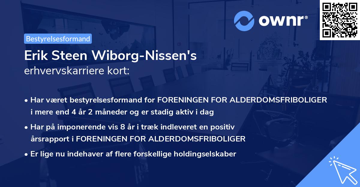 Erik Steen Wiborg-Nissen's erhvervskarriere kort
