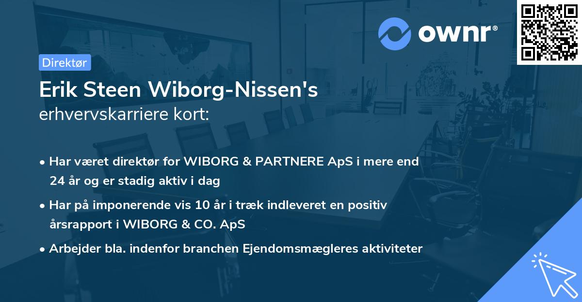 Erik Steen Wiborg-Nissen's erhvervskarriere kort