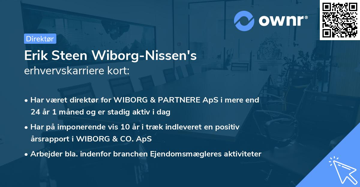 Erik Steen Wiborg-Nissen's erhvervskarriere kort