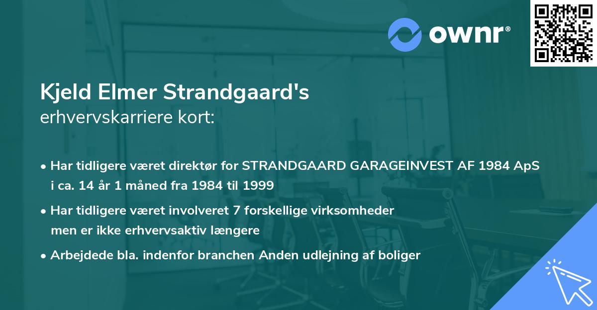 Kjeld Elmer Strandgaard's erhvervskarriere kort