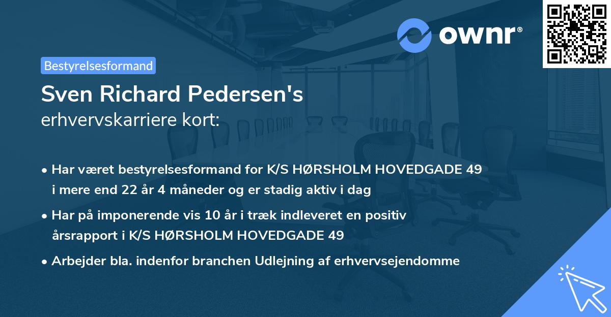 Sven Richard Pedersen's erhvervskarriere kort
