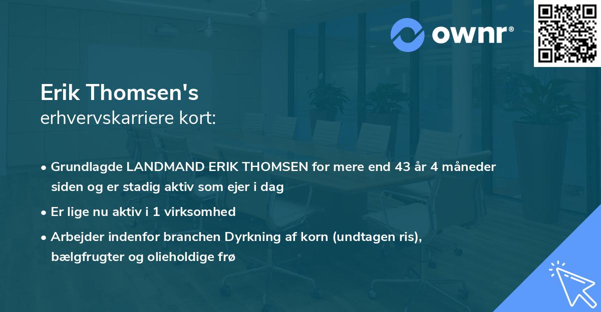 Erik Thomsen's erhvervskarriere kort