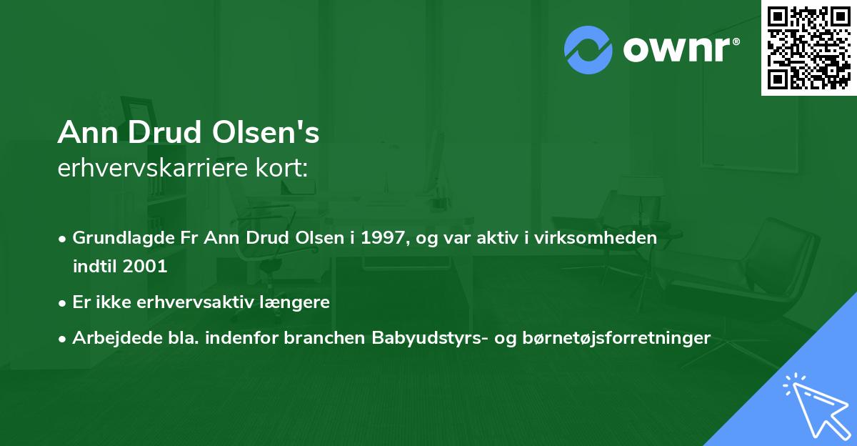 Ann Drud Olsen's erhvervskarriere kort