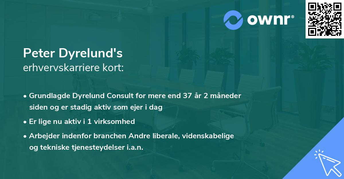 Peter Dyrelund's erhvervskarriere kort