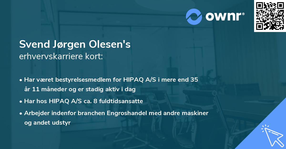 Svend Jørgen Olesen's erhvervskarriere kort
