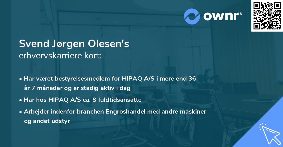 Svend Jørgen Olesen's erhvervskarriere kort