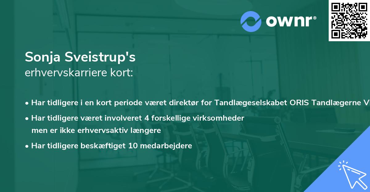Sonja Sveistrup's erhvervskarriere kort