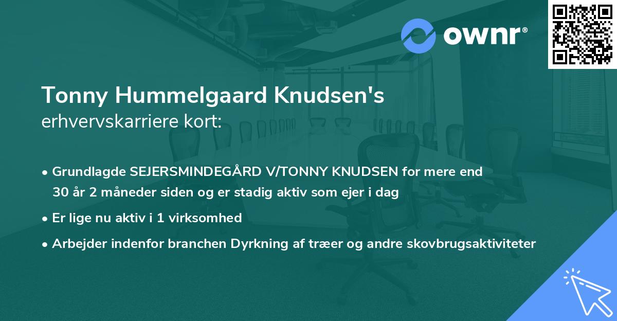 Tonny Hummelgaard Knudsen's erhvervskarriere kort