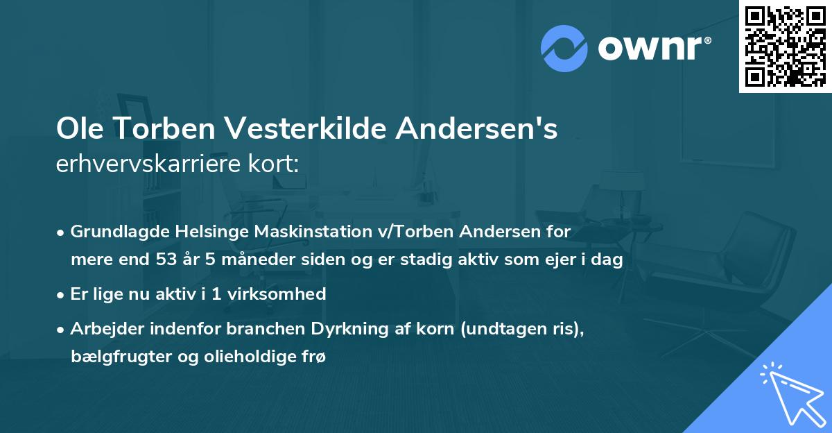 Ole Torben Vesterkilde Andersen's erhvervskarriere kort