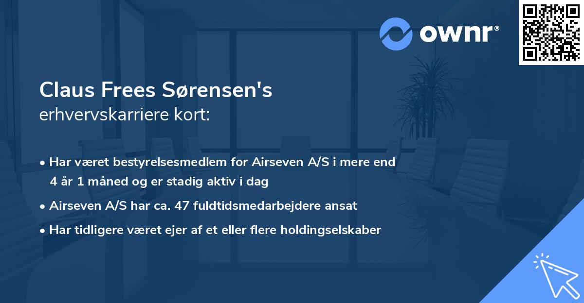 Claus Frees Sørensen's erhvervskarriere kort