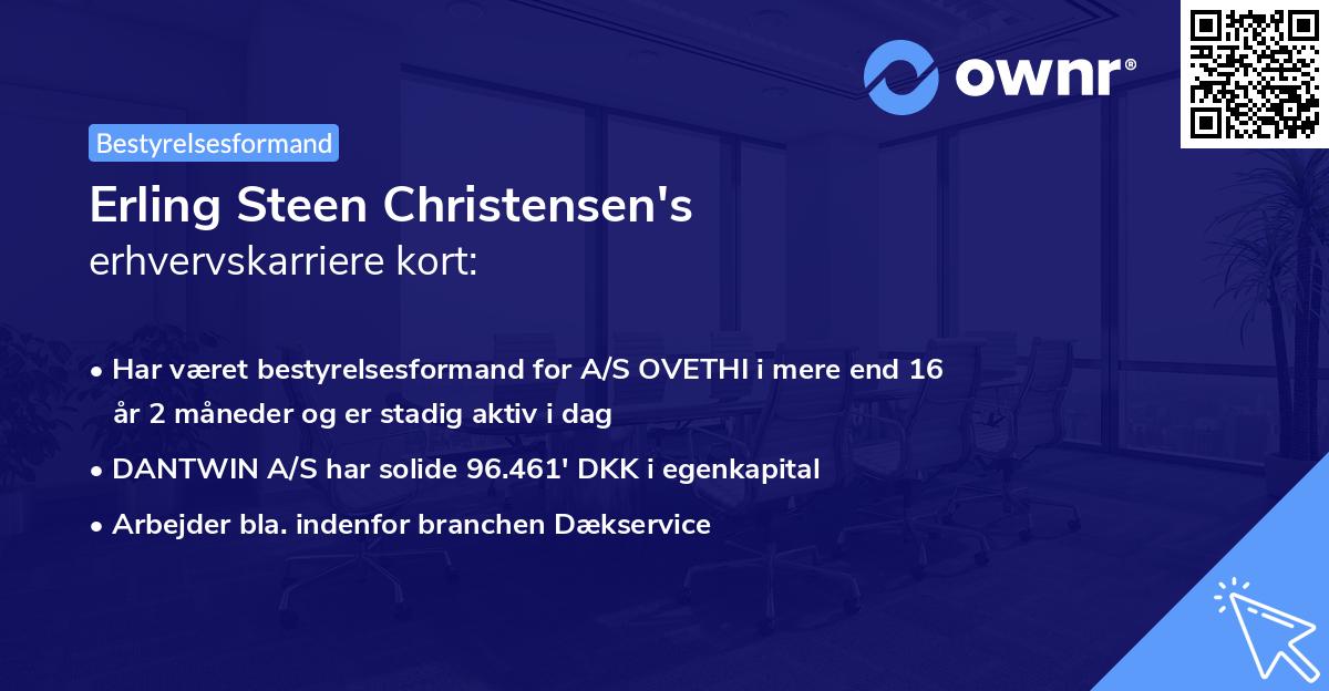 Erling Steen Christensen's erhvervskarriere kort