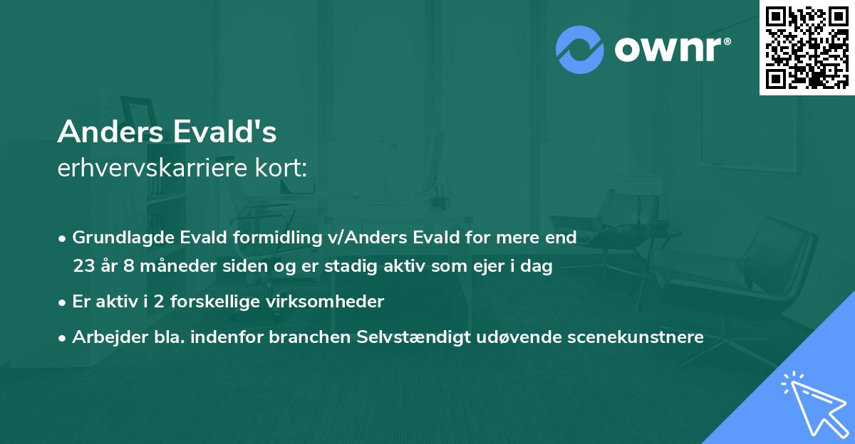 Anders Evald's erhvervskarriere kort