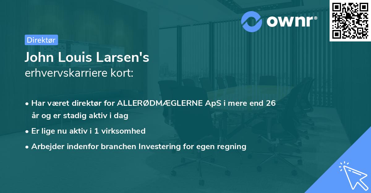 John Louis Larsen's erhvervskarriere kort