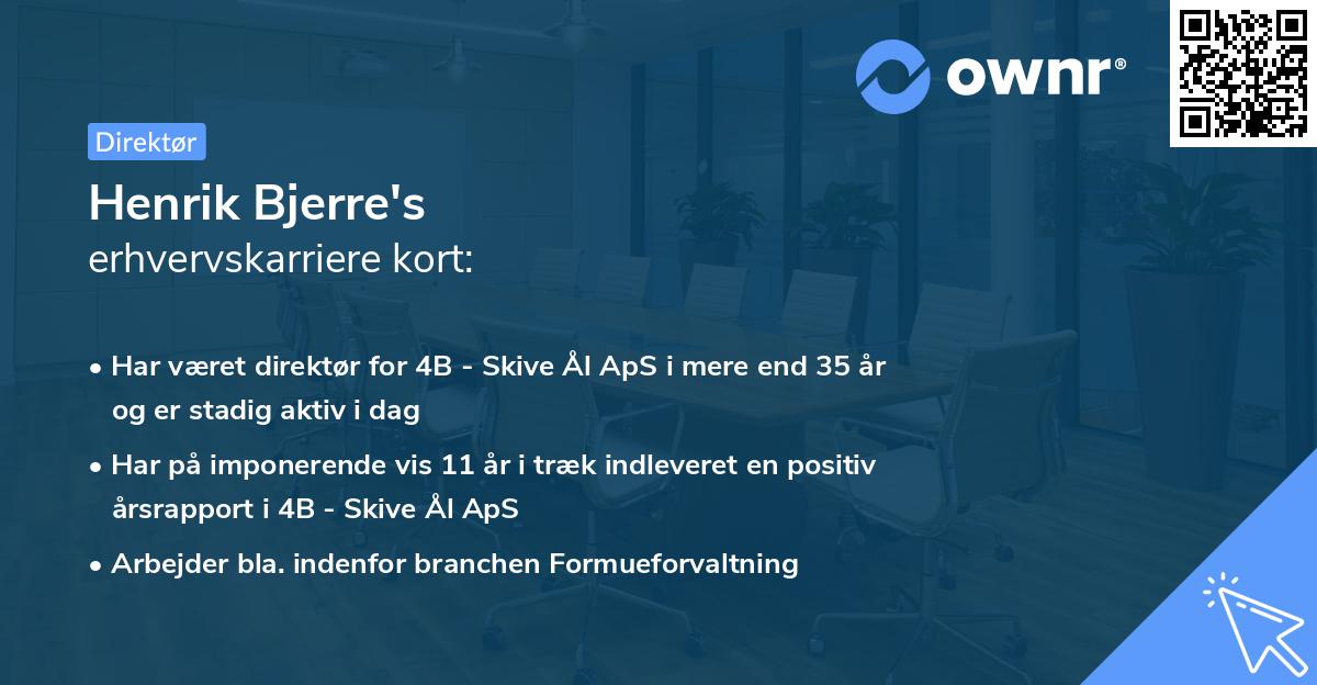 Henrik Bjerre's erhvervskarriere kort