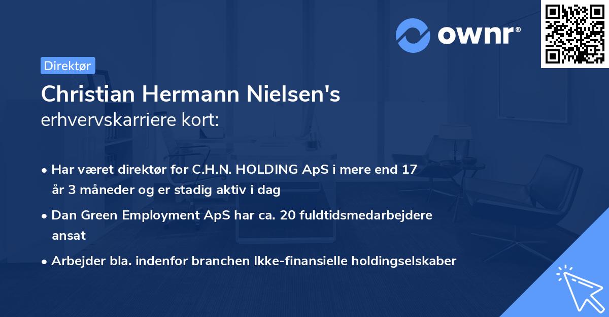 Christian Hermann Nielsen's erhvervskarriere kort