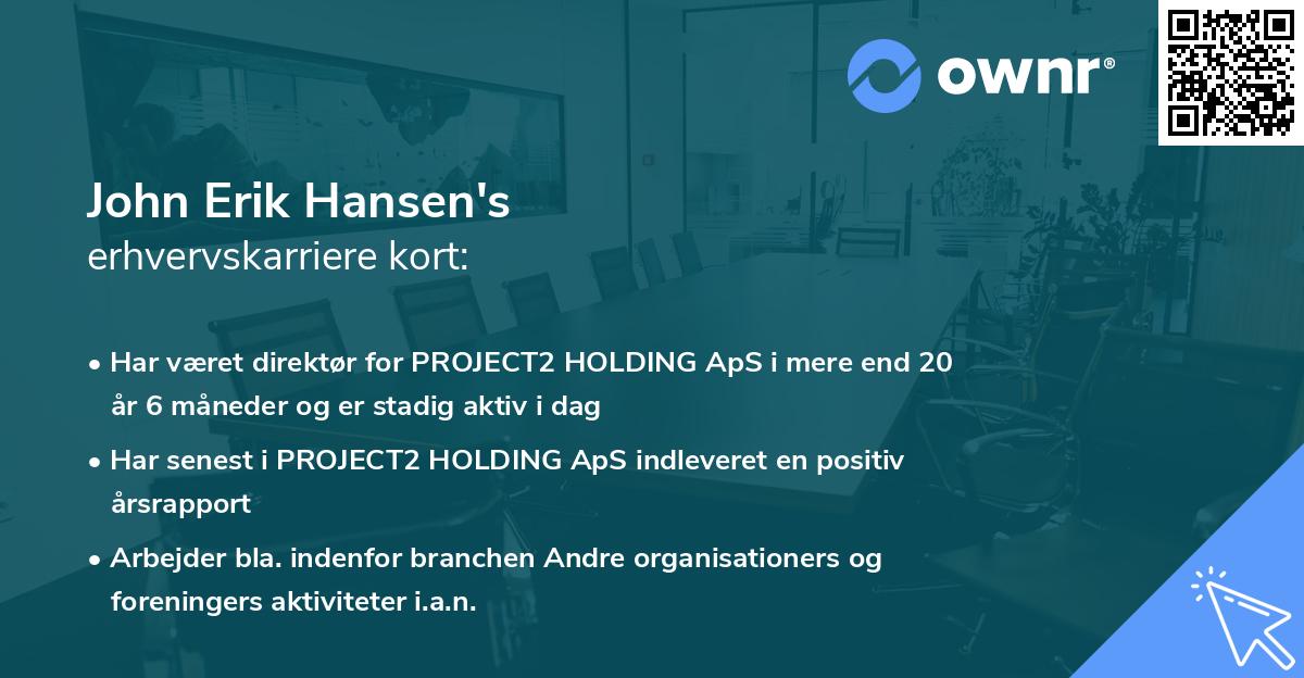 John Erik Hansen's erhvervskarriere kort