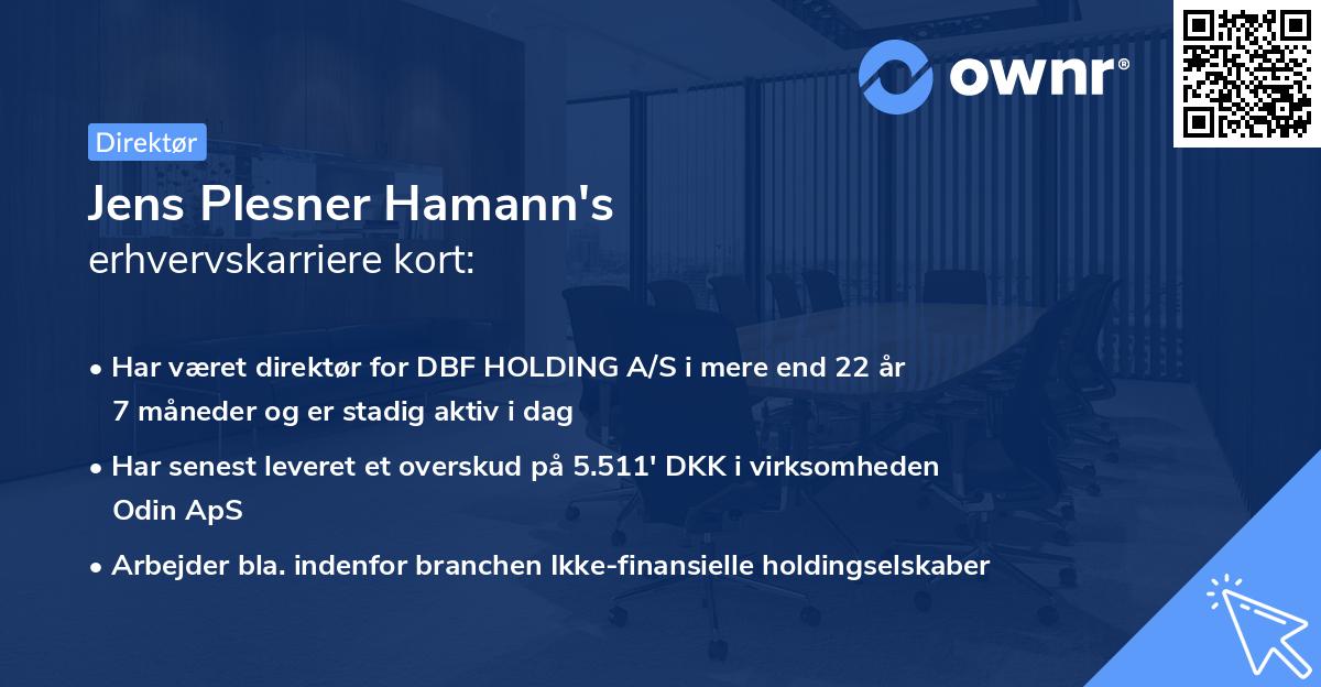 Jens Plesner Hamann's erhvervskarriere kort