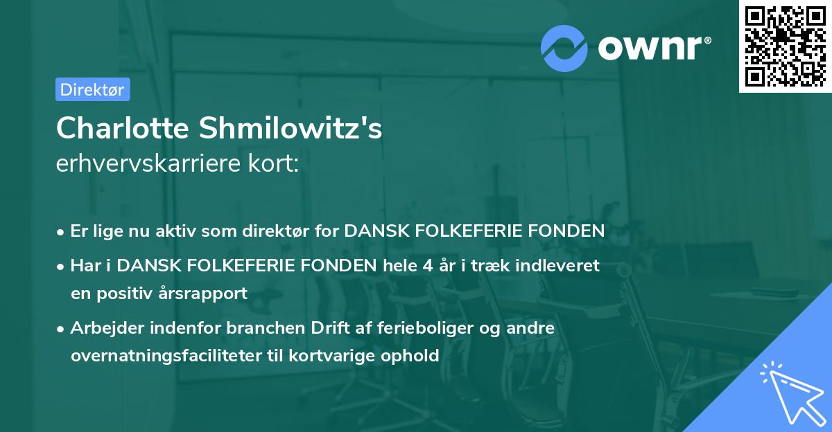 Charlotte Shmilowitz's erhvervskarriere kort