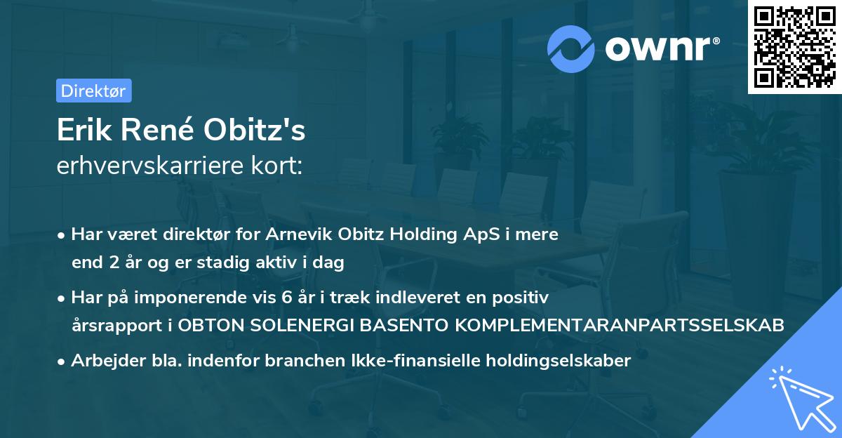 Erik René Obitz's erhvervskarriere kort