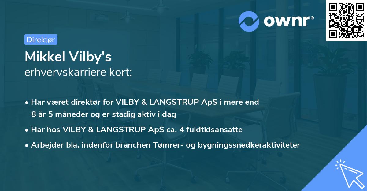 Mikkel Vilby's erhvervskarriere kort