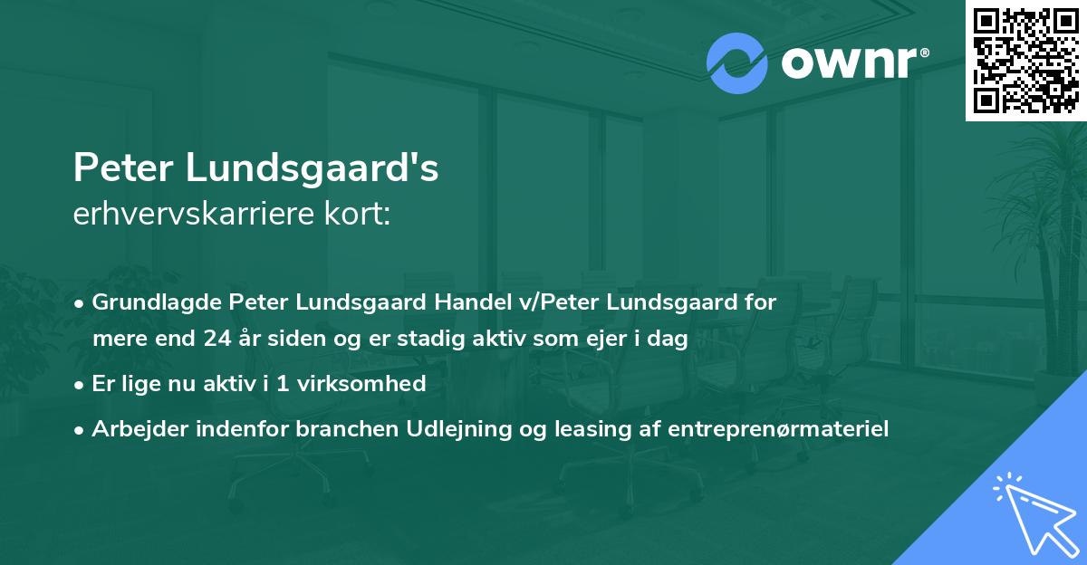 Peter Lundsgaard's erhvervskarriere kort