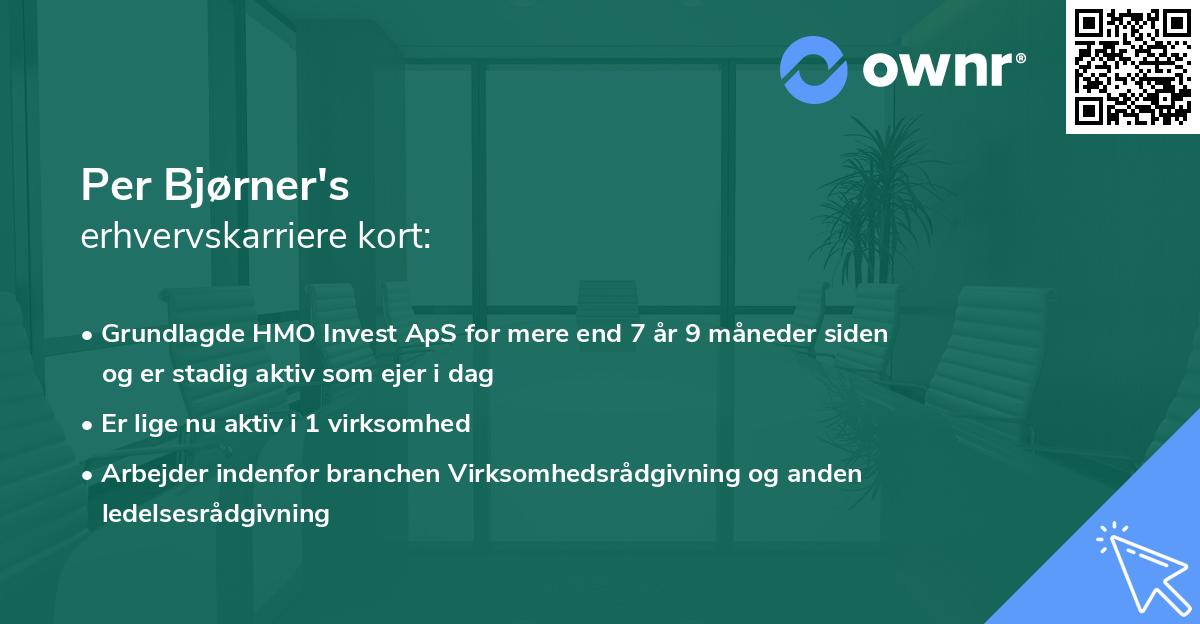 Per Bjørner's erhvervskarriere kort