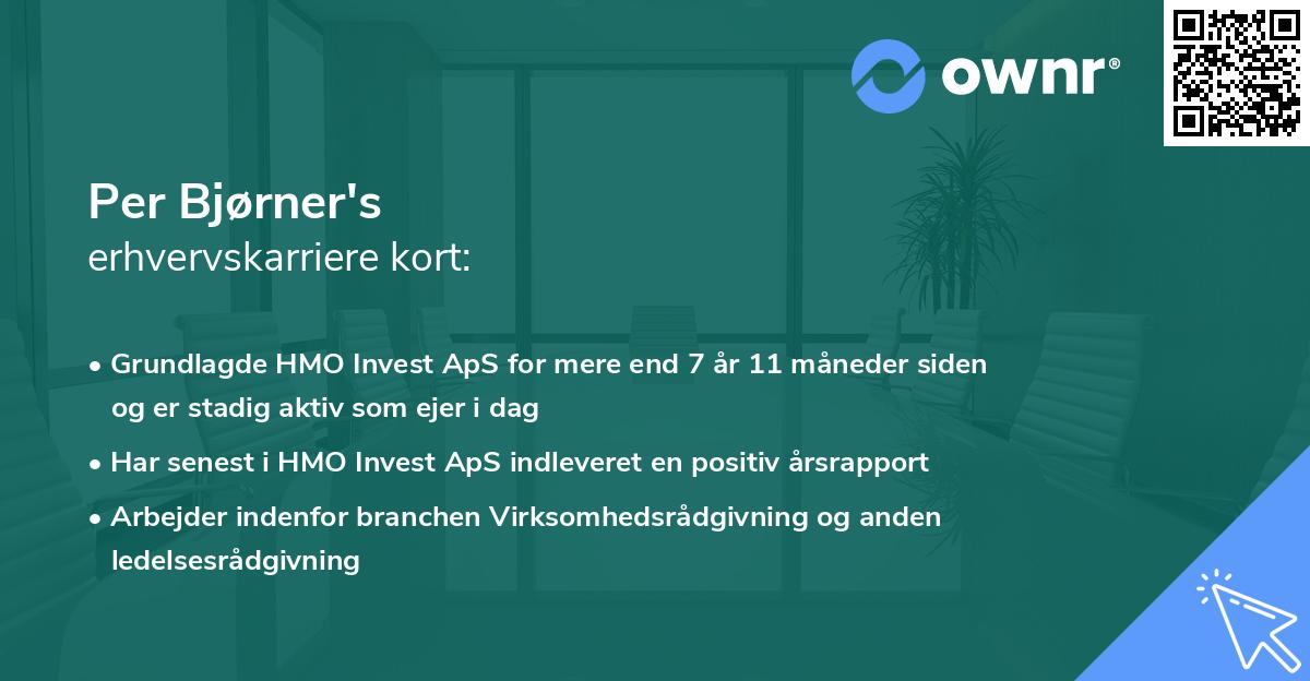 Per Bjørner's erhvervskarriere kort