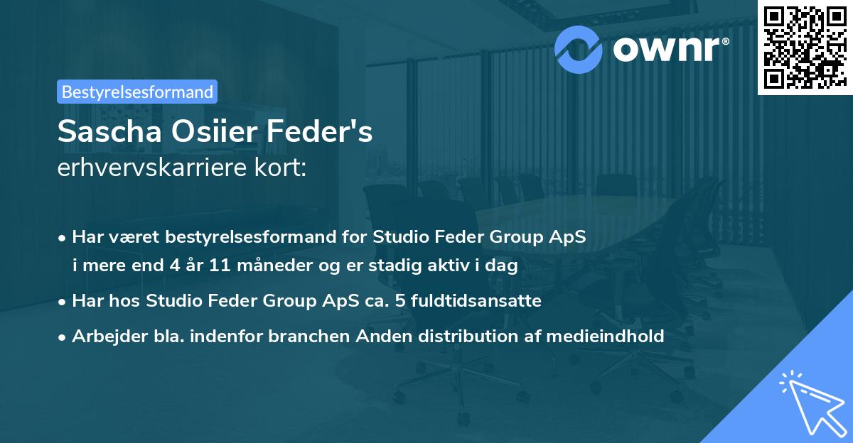 Sascha Osiier Feder's erhvervskarriere kort
