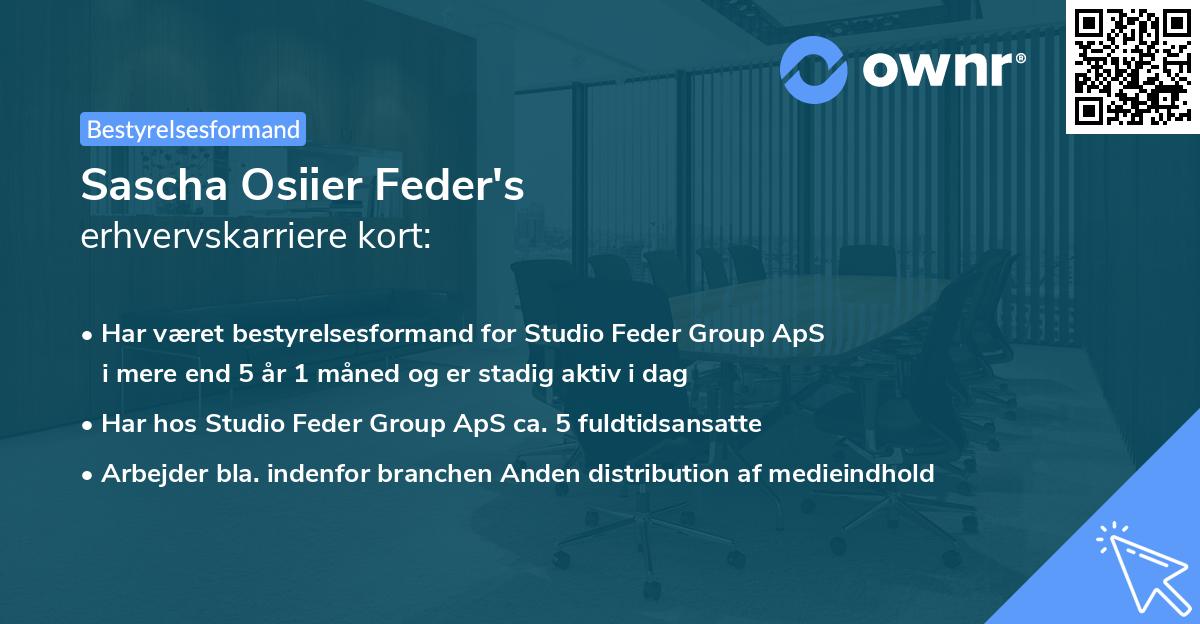 Sascha Osiier Feder's erhvervskarriere kort