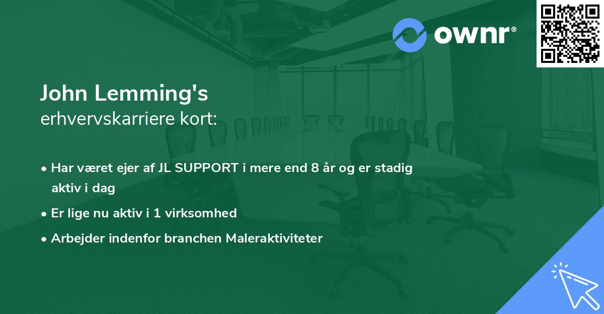John Lemming's erhvervskarriere kort