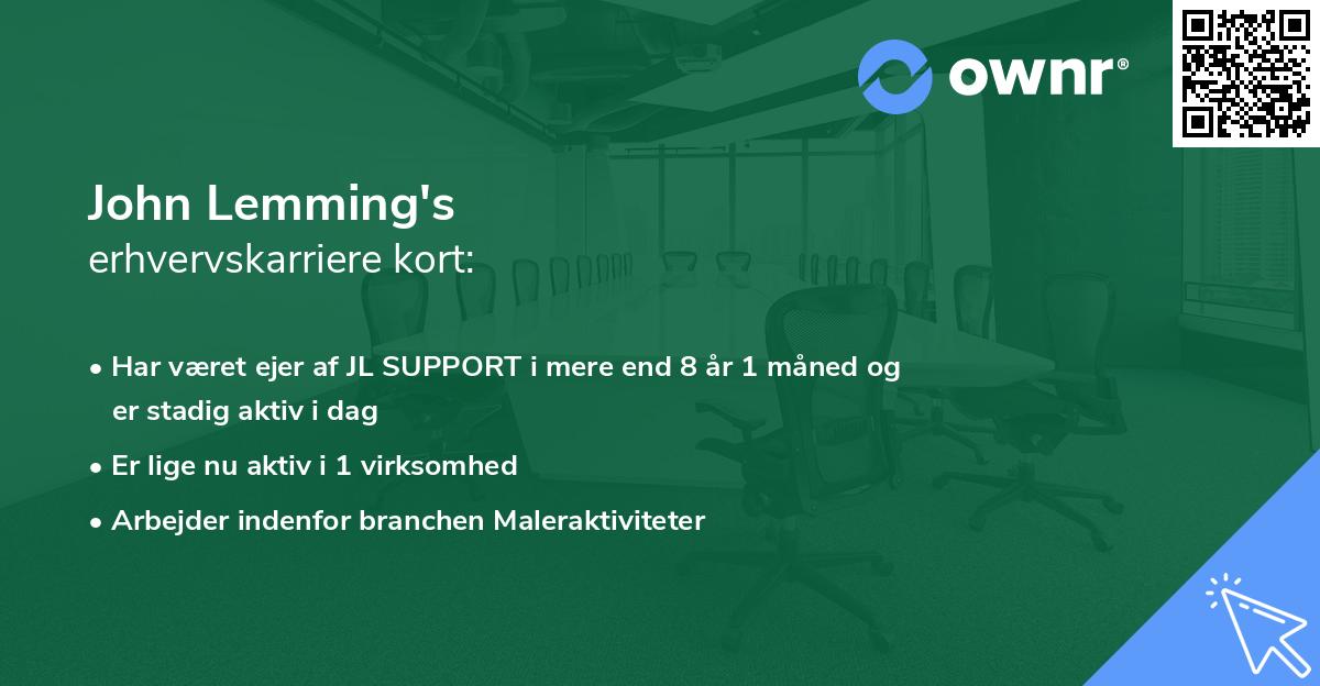 John Lemming's erhvervskarriere kort