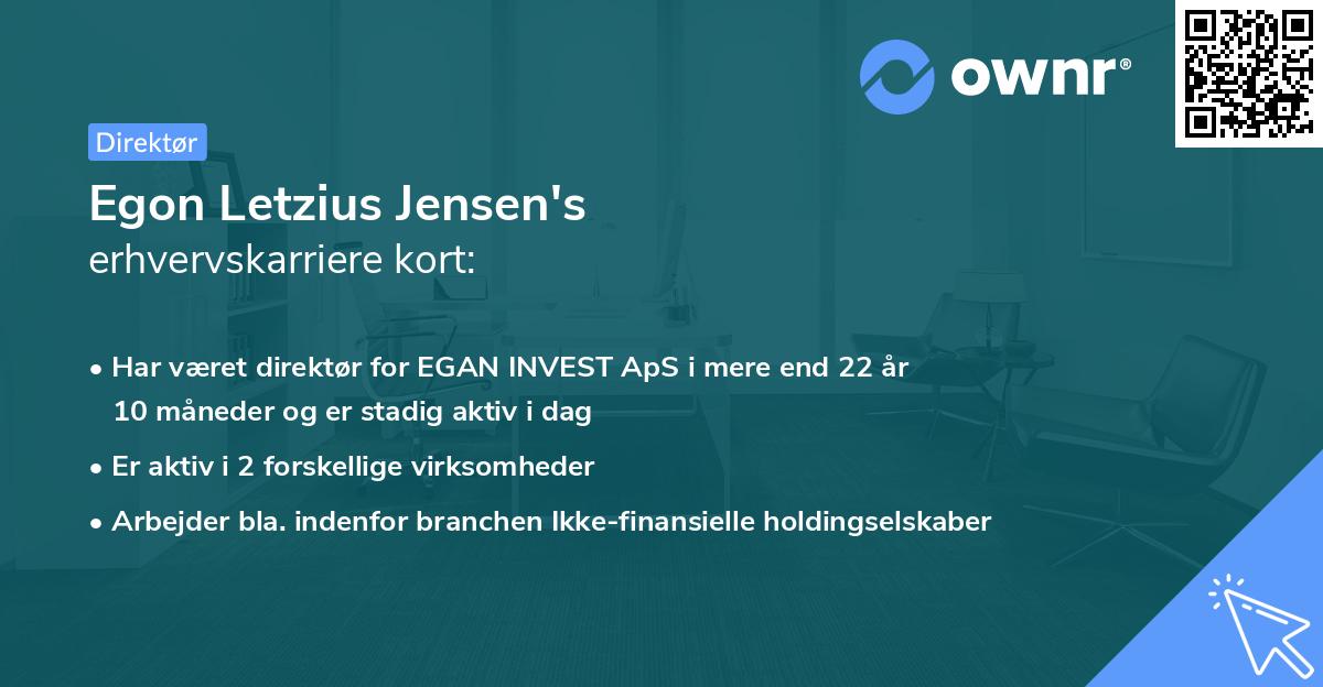Egon Letzius Jensen's erhvervskarriere kort