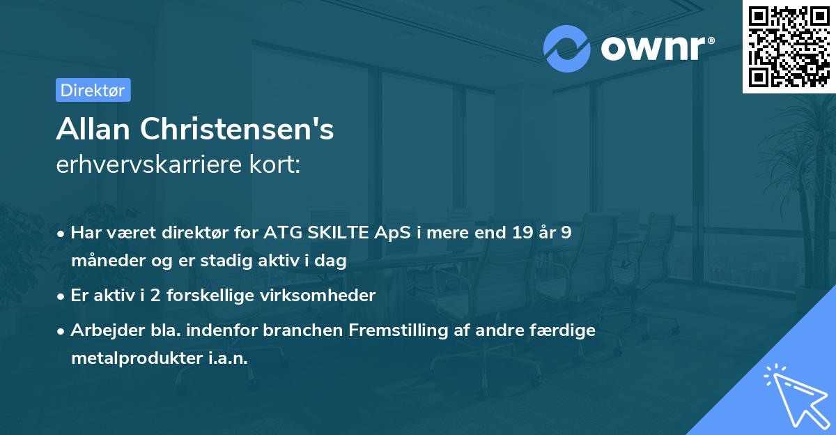Allan Christensen's erhvervskarriere kort