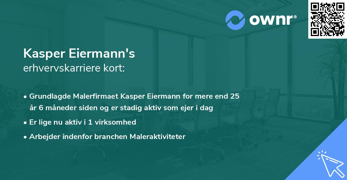 Kasper Eiermann's erhvervskarriere kort