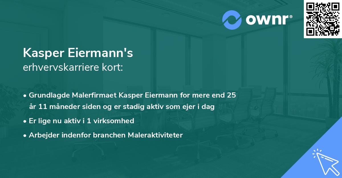 Kasper Eiermann's erhvervskarriere kort