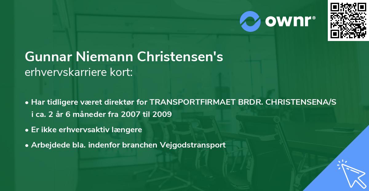 Gunnar Niemann Christensen's erhvervskarriere kort