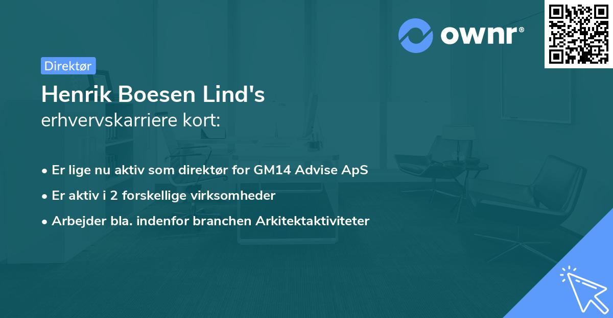 Henrik Boesen Lind's erhvervskarriere kort